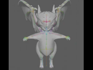 Impianto di perforazione del drago simpatico cartone animato Modello 3D