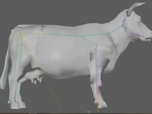 Vaca Low Poly Rig Modelo 3D