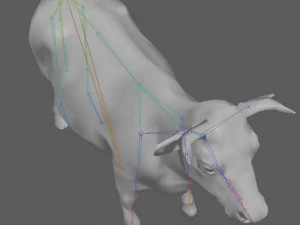 Vaca Low Poly Rig Modelo 3D