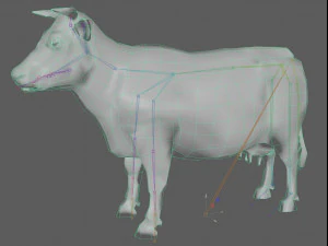 Vaca Low Poly Rig Modelo 3D