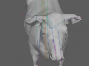 Vaca Low Poly Rig Modelo 3D