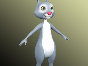 Cartoon Rabbit Rig Model 3D