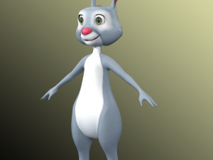 Cartoon Rabbit Rig 3D Model