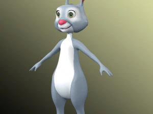 Cartoon Rabbit Rig 3D Model