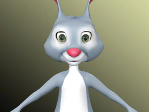 Cartoon Rabbit Rig 3D Model
