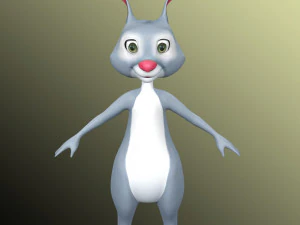 Cartoon Rabbit Rig 3D Model