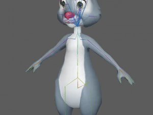 Cartoon Rabbit Rig 3D Model