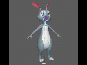 Cartoon Rabbit Rig 3D Model