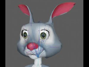 Cartoon Rabbit Rig 3D Model