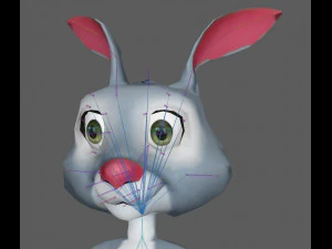 Cartoon Rabbit Rig 3D Model