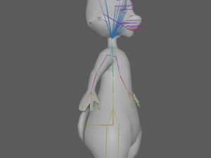 Cartoon Rabbit Rig 3D Model