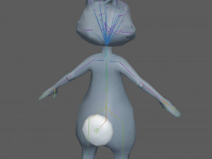 Cartoon Rabbit Rig 3D Model