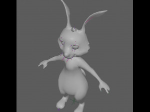Cartoon Rabbit Rig 3D Model