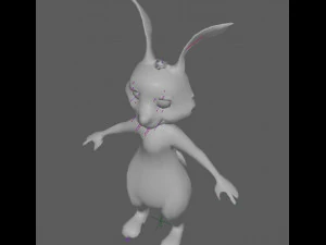 Cartoon Rabbit Rig 3D Model