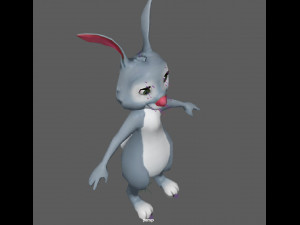 Cartoon Rabbit Rig 3D Model