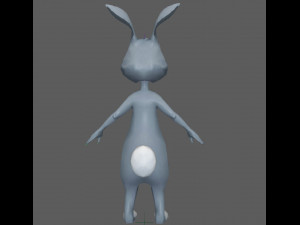 Cartoon Rabbit Rig 3D Model
