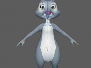 Cartoon Rabbit Rig 3D Model
