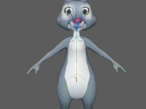 Cartoon Rabbit Rig 3D Model