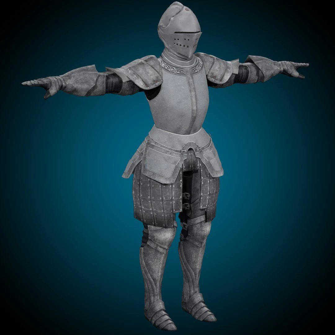 Templar Knight Rig 3D Model .c4d .max .obj .3ds .fbx .stl .blend 