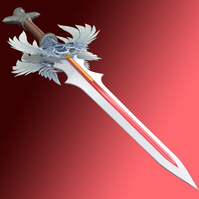 Angel Elven Stylized Sword Modelo 3D .c4d .max .obj .3ds .fbx .stl .blend 