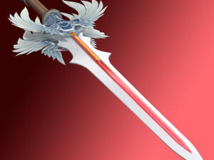 Angel Elven Stylized Sword Model 3D