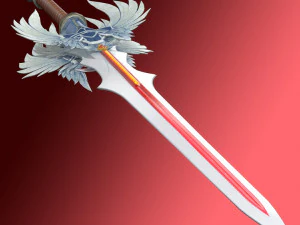 Angel Elven Stylized Sword 3D Model