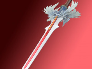 Angel Elven Stylized Sword Modelo 3D