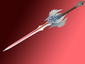 Angel Elven Stylized Sword Modelo 3D