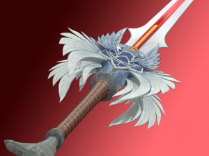 Angel Elven Stylized Sword Modelo 3D
