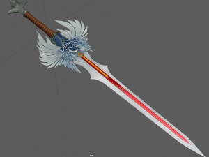 Angel Elven Stylized Sword Modelo 3D