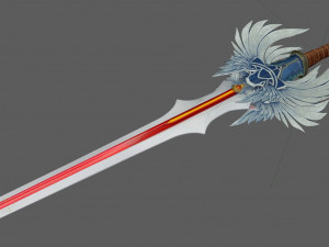 Angel Elven Stylized Sword Modelo 3D