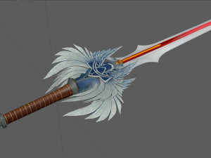 Angel Elven Stylized Sword Modelo 3D
