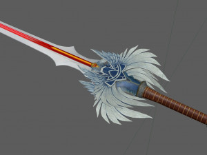 Angel Elven Stylized Sword Modelo 3D