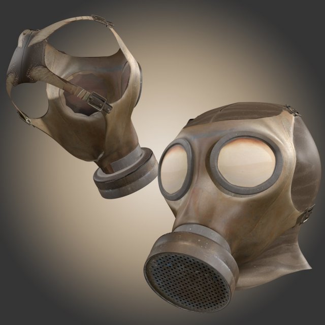 Gas Mask Low poly 3D Модель .c4d .max .obj .3ds .fbx .stl .blend 