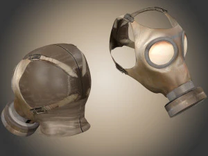 Gas Mask Low poly 3D Model