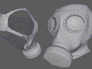 Gas Mask Low poly 3D Model