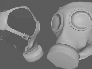 Gas Mask Low poly 3D Model