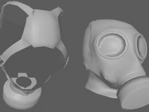 Gas Mask Low poly 3D Model