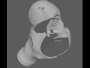 Gas Mask Low poly 3D Model