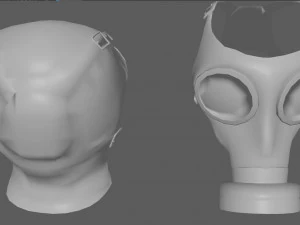 Gas Mask Low poly 3D Model