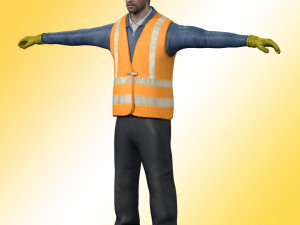 Construction Worker Rig 3Dモデル