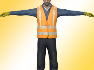 Construction Worker Rig 3Dモデル