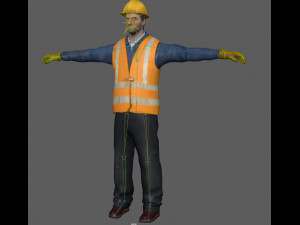Construction Worker Rig 3Dモデル