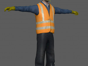 Construction Worker Rig 3Dモデル