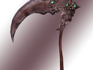 Fantasy Scythe Reaper Weapon Low poly Rig 3D Model