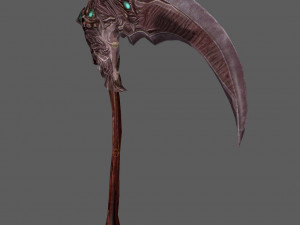 Fantasy Scythe Reaper Weapon Low poly Rig 3D Model