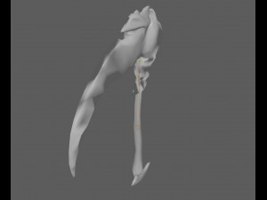 Fantasy Scythe Reaper Weapon Low poly Rig 3D Model