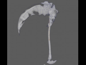 Fantasy Scythe Reaper Weapon Low poly Rig 3D Model