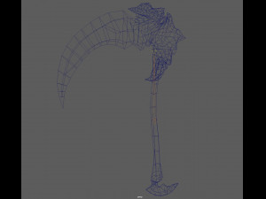 Fantasy Scythe Reaper Weapon Low poly Rig 3D Model