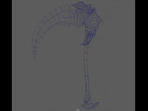 Fantasy Scythe Reaper Weapon Low poly Rig 3D Model